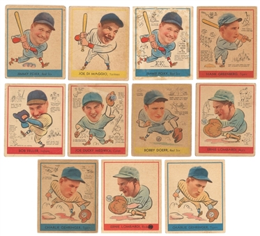 1938 Goudey "Heads-Up" Baseball Near Set (45/48) – Including DiMaggio, Feller and Greenberg